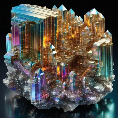 Bismuth Crystals in Cinematic Fractal Light