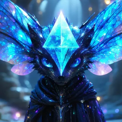 Opal Triangle Headed Firefly Monster Portrait