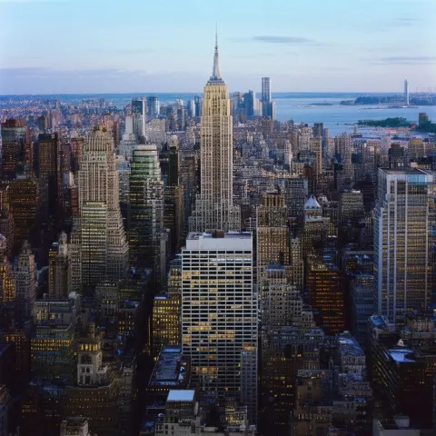 New York Skyline in Saturated Ektar Color