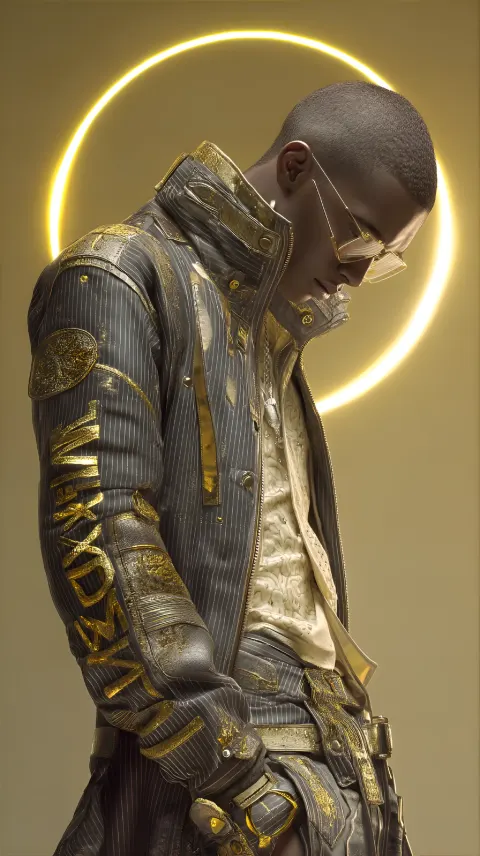 Male Futuristic Gold Jacket