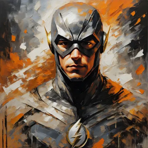 Flash Oil Painting Orange White