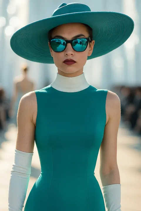 Futuristic Fashion Editorial Teal Outfit