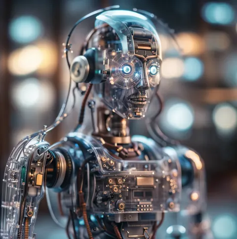 Humanoid Robot Portrait Close Up