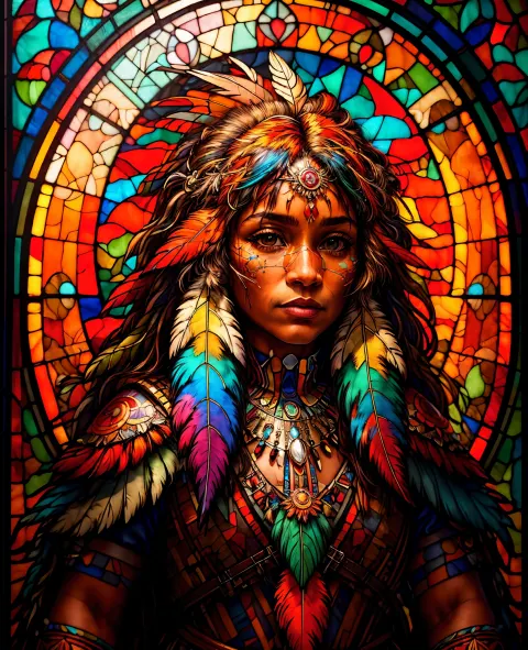 Stained Glass Psychedelic Indian