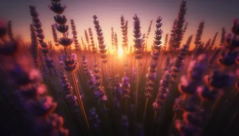 Ultra-Realistic Lavender Field at Sunrise