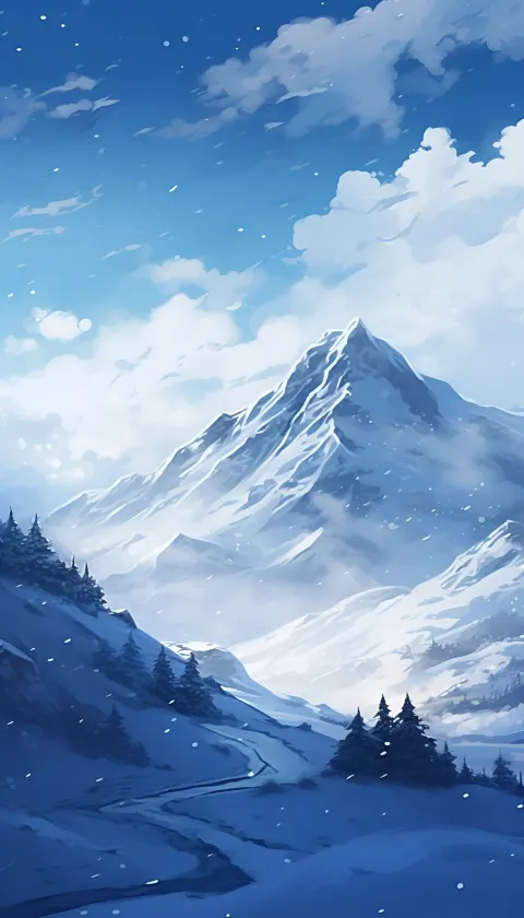 Snowfall Mountain Landscape Renewal