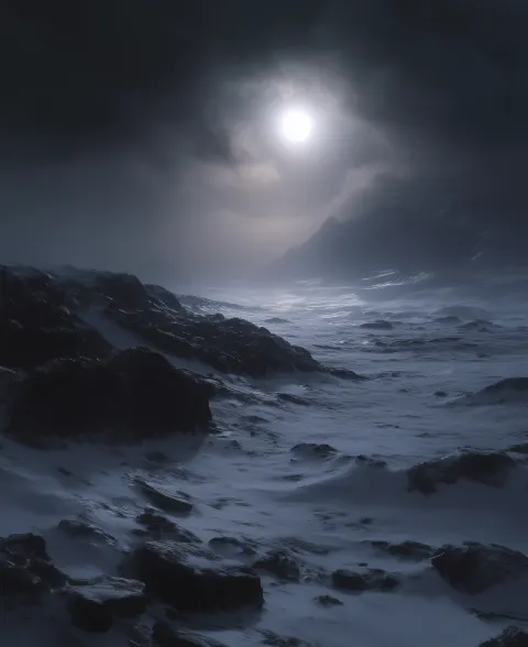 Rocky Landscape Blue Sun