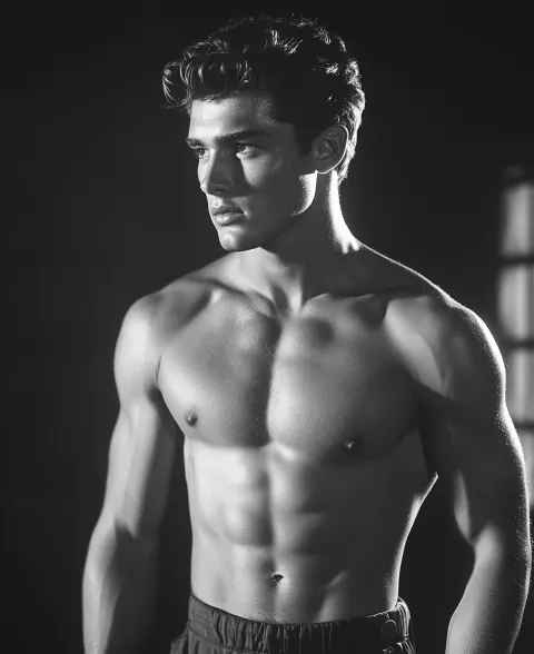 Man Black White Handsome Portrait