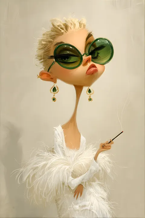 Fashionista Eccentric Caricature