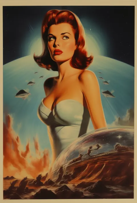 Alien Invasion Spaceship Retro