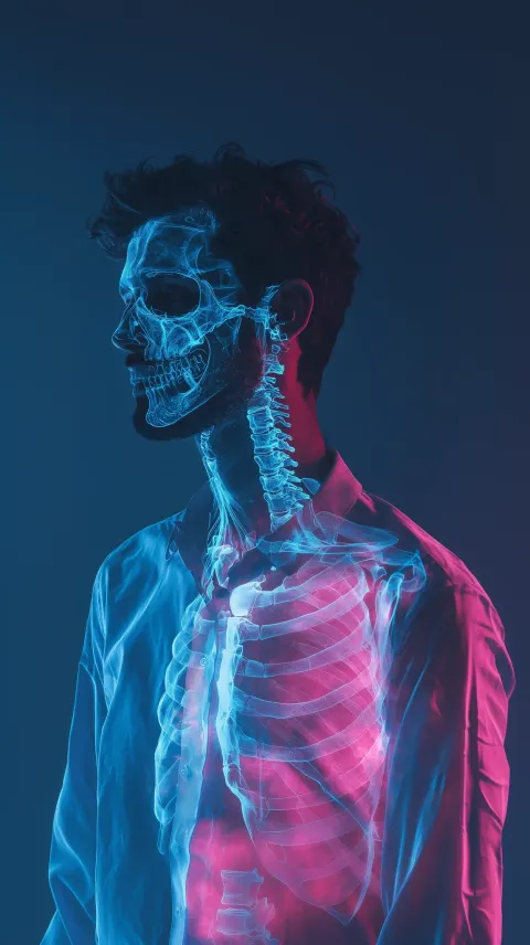 Man X-Ray Thermal Skeleton