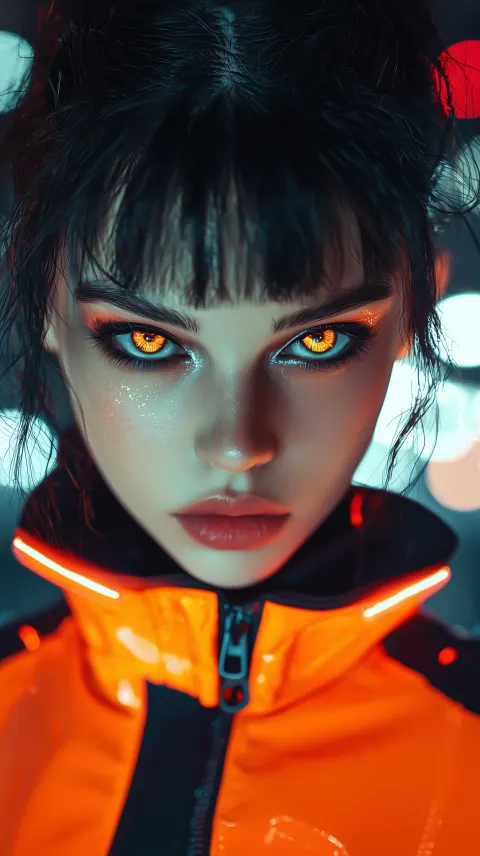 Cyberpunk Neon Makeup Portrait