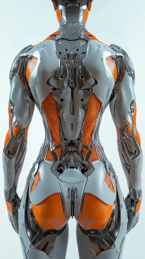 Cybernetic Woman Body Enhancement Rear