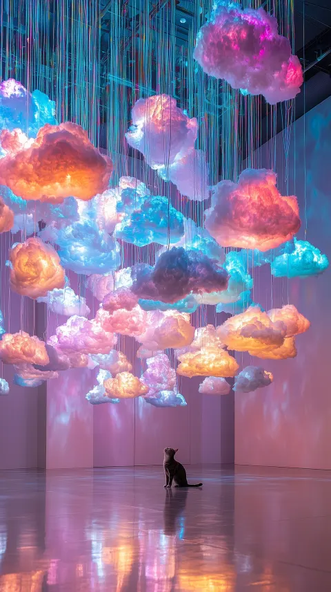 Surreal Cat Multicolored Cloud Gallery