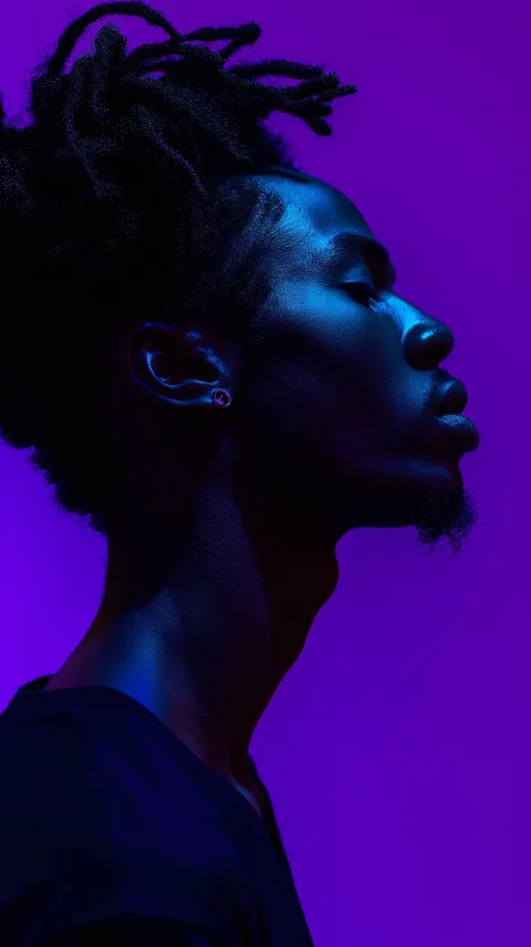 Profile Silhouette Purple Backdrop
