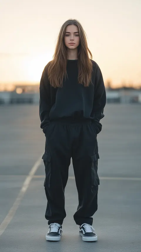 Dynamic Woman Model Street Fashion