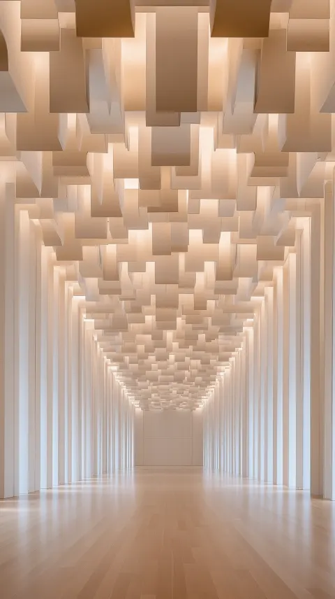Geometric Ceiling Cubic Interior