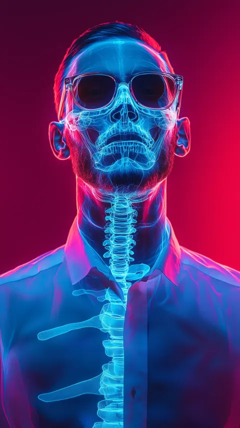 Man X-Ray Thermal Skeleton Art