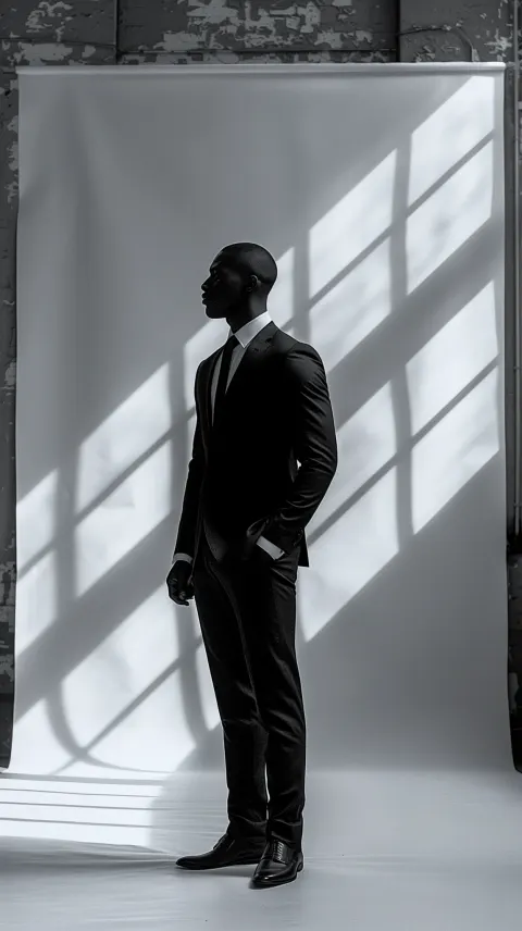 Male Model Silhouette Backlit Studio