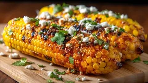 Grilled Corn Feta Cheese Food