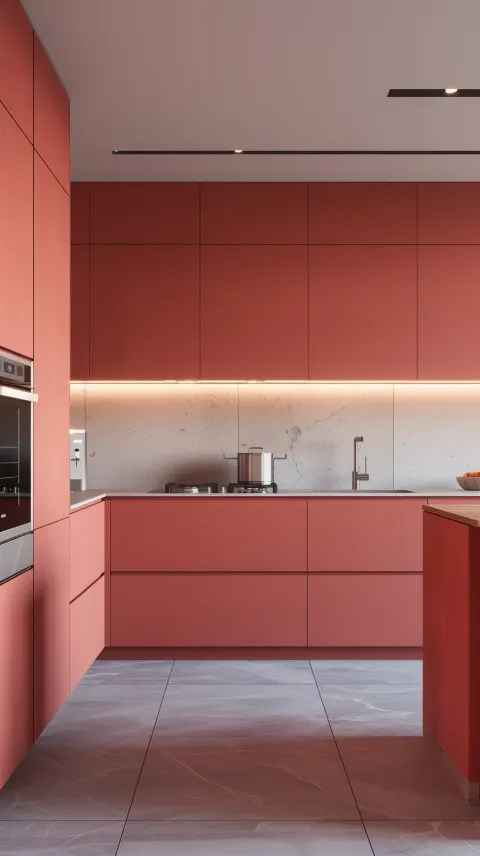 Minimalist Kitchen Interior Coral