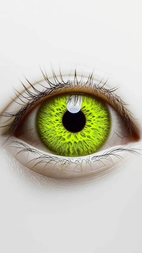 Neon Green Eye Macro Detail