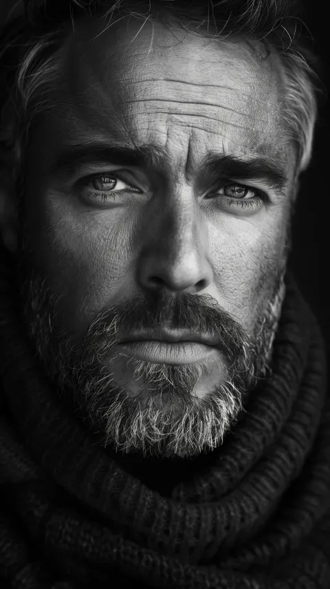 Noir Portrait Man Introspective Gaze