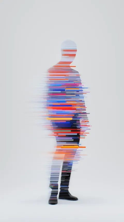 Glitch Art Distorted Silhouette