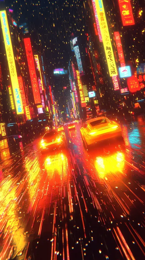 Cyberpunk City Neon Holograms