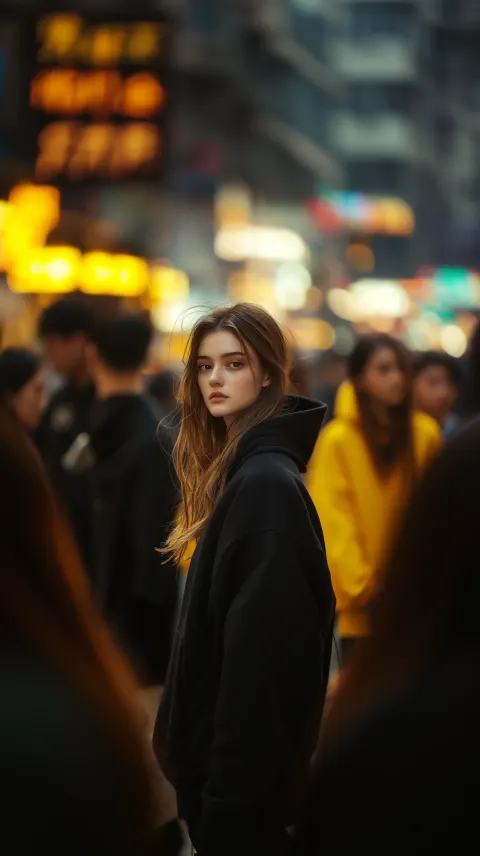 Female Model Surrounded Blurred Motion