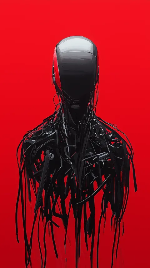 Creepy Man Sci-Fi Oil Painting