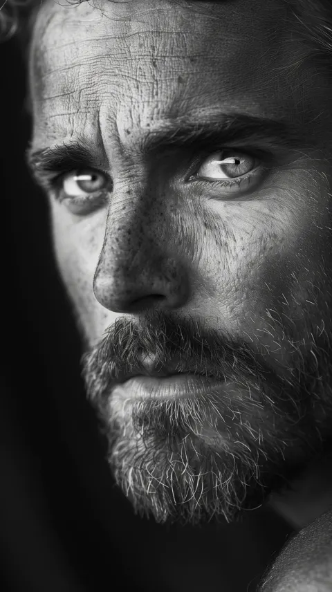 Man Noir Portrait Introspective Expression