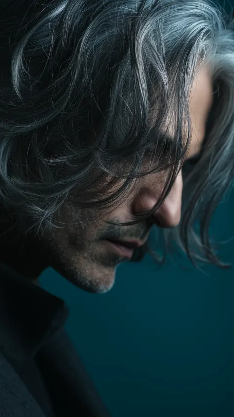 Man Ash Gray Hair Cinematic