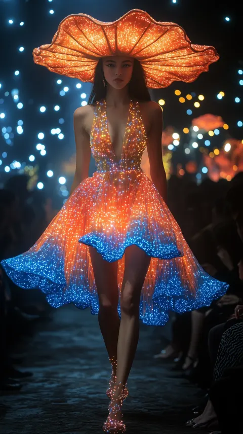 Model Luminous Dress Fashion