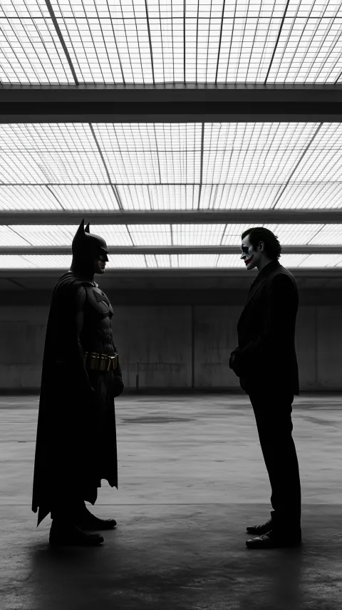 Batman Joker Monochromatic Silhouette