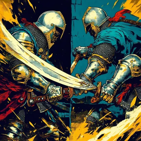 Knight Versus Pirate in Dark Manga Action