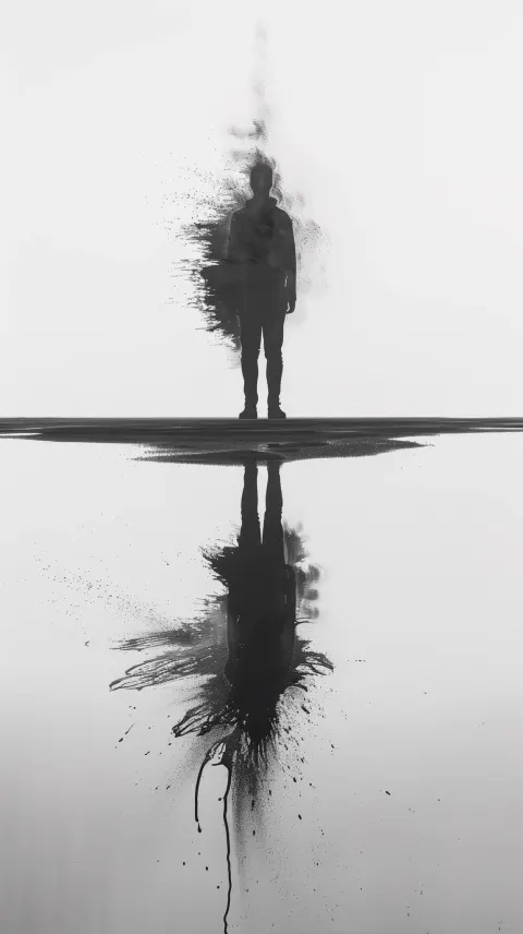 Figure Reflection Monochromatic Ink