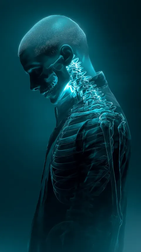 Man Glowing Bones Cyberpunk