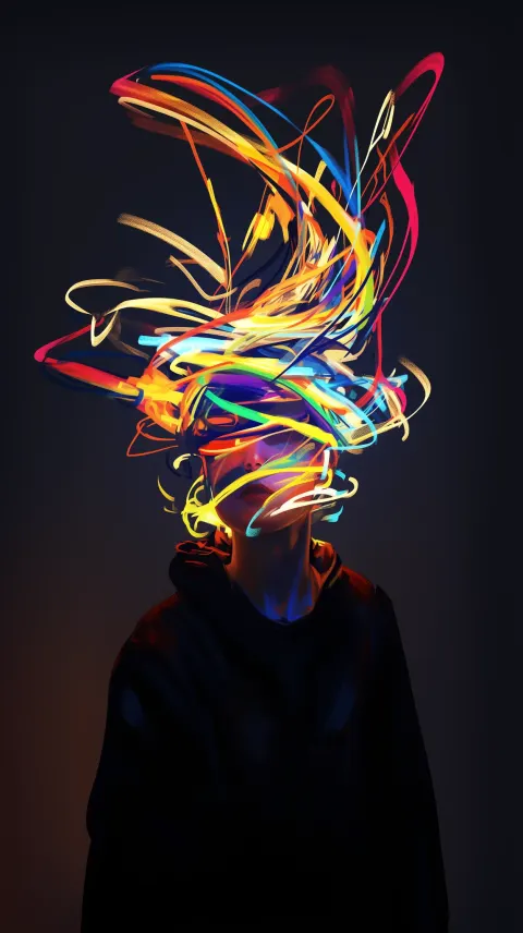 Female Figure Abstract Neon