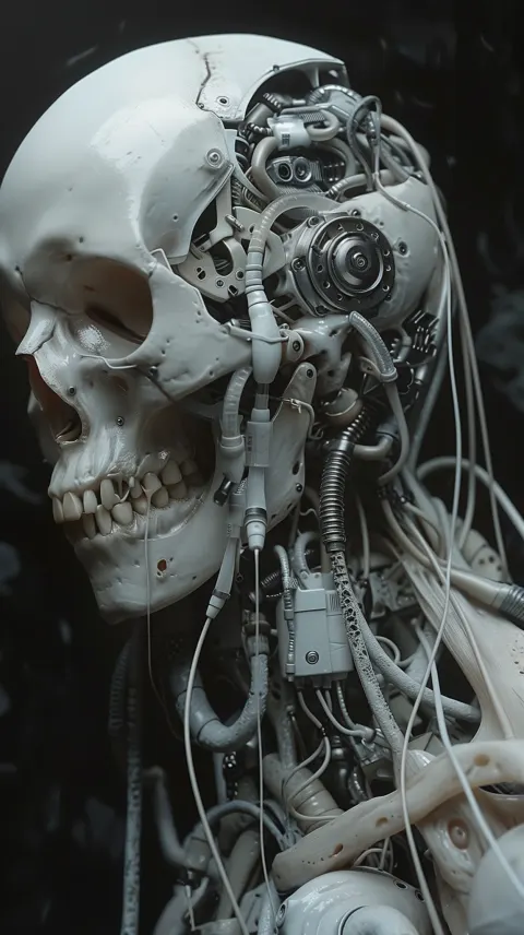Cybernetic Skull Mechanical Hybrid