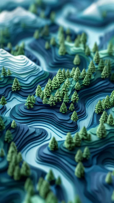 Isometric Mountain Park Paper Style