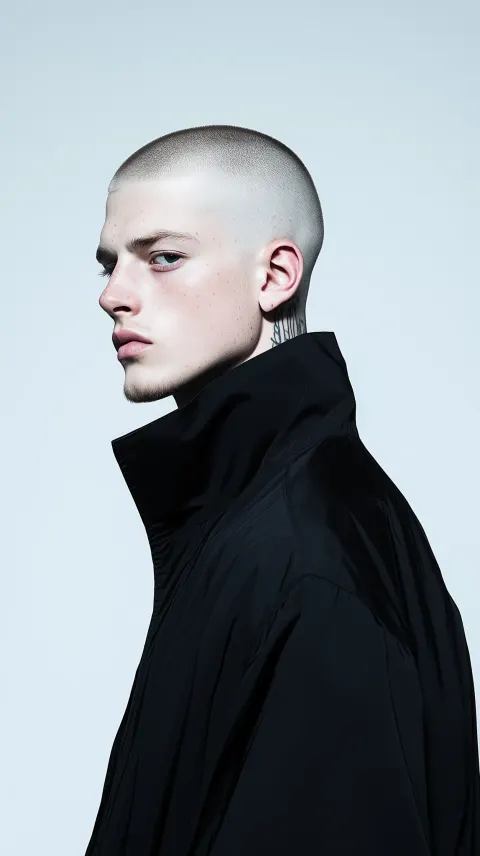 Fashion Male Model Undercut Portrait