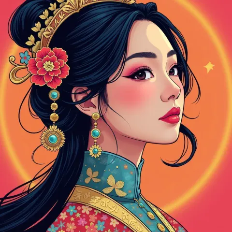 The Empress of China in Bold Comic Color