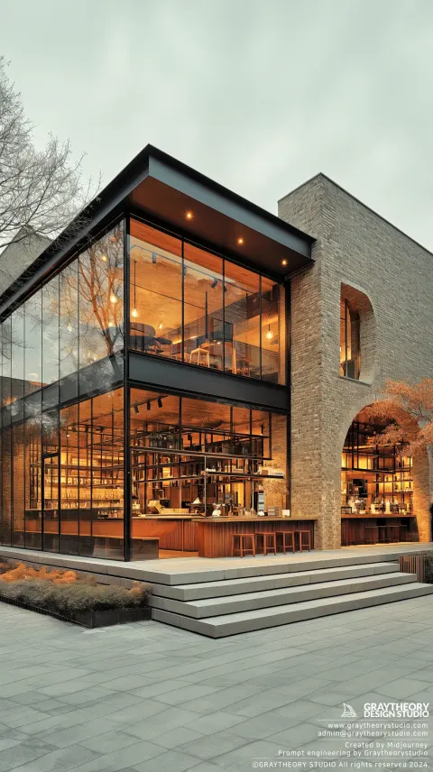 Minimalist Cafe Facade Architecture