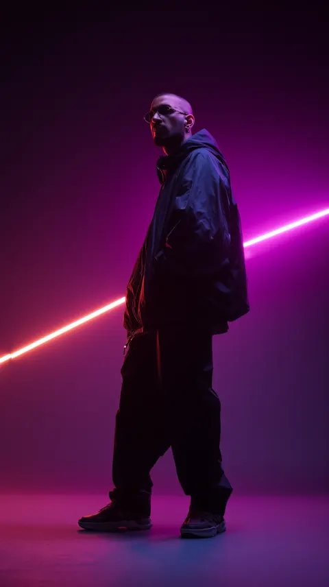 Man Neon Purple Streetwear