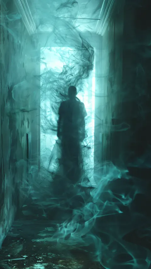 Figure Dissolving Smoke Surreal