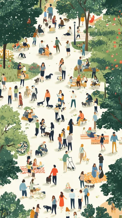Urban Park From Above Scene