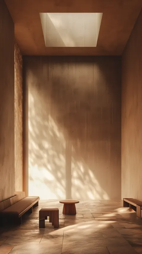 Minimalist Interior Golden Light