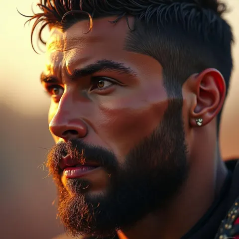 Cristiano Ronaldo as a Bearded Fantasy Hero