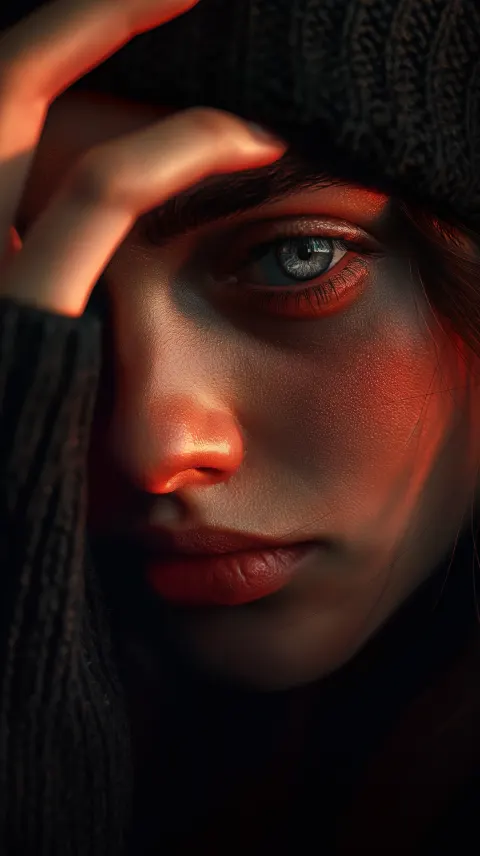 Woman Hand Covering Face